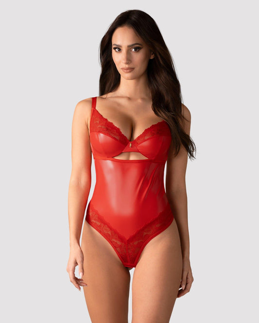 2-Body koronkowe Aliosa Obsessive czerwone 2XL/3XL-2
