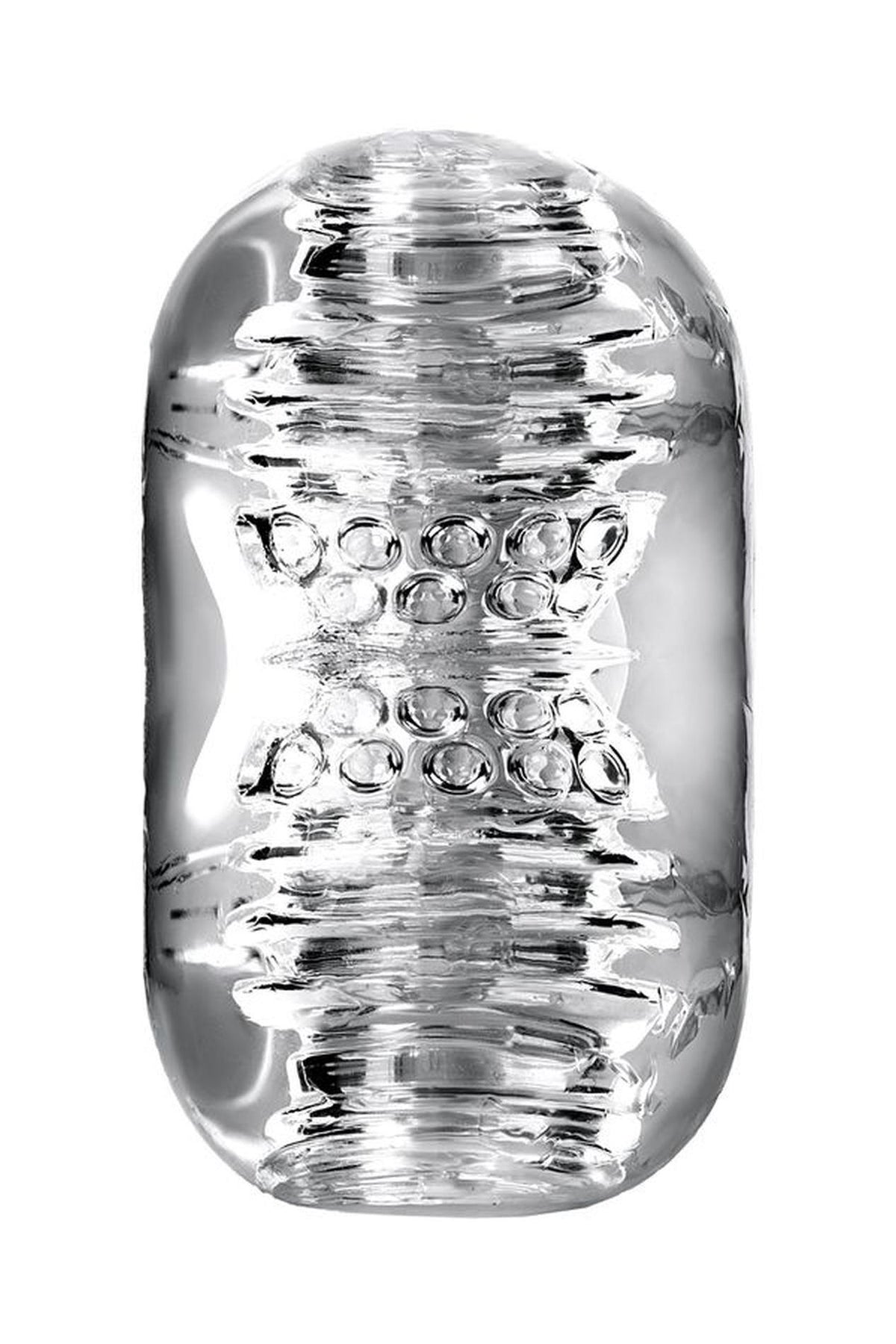1-Wibrujący masturbator Lingam Khani transparentny 9 cm-1
