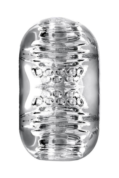 1-Wibrujący masturbator Lingam Khani transparentny 9 cm-1