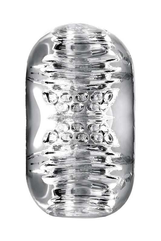 1-Wibrujący masturbator Lingam Khani transparentny 9 cm-1