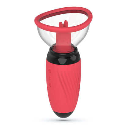 2-Stymulator z ssaniem i wibrującymi językami Crushious Scarlet USB-2