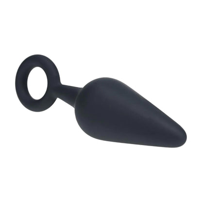 2-Silikonowy korek analny z pętlą Levelz M czarny 12 cm-2