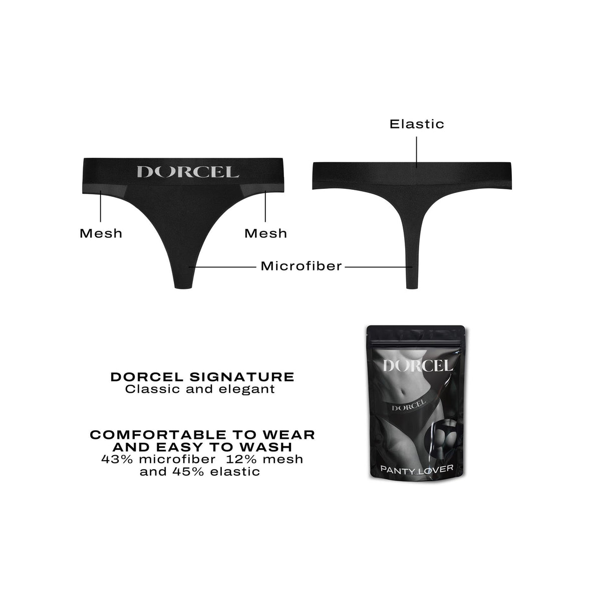 2-Stringi Panty Lover z kieszonką na wibrator Dorcel XXL-2