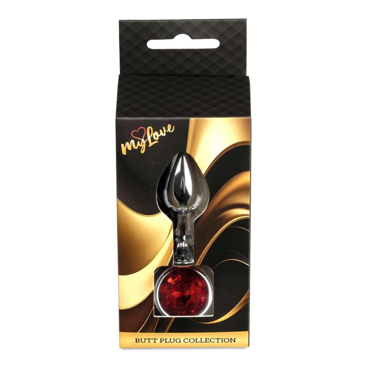 5-Biżuteria analna srebrna MyLove Toys czerwony diamencik 7 cm-5