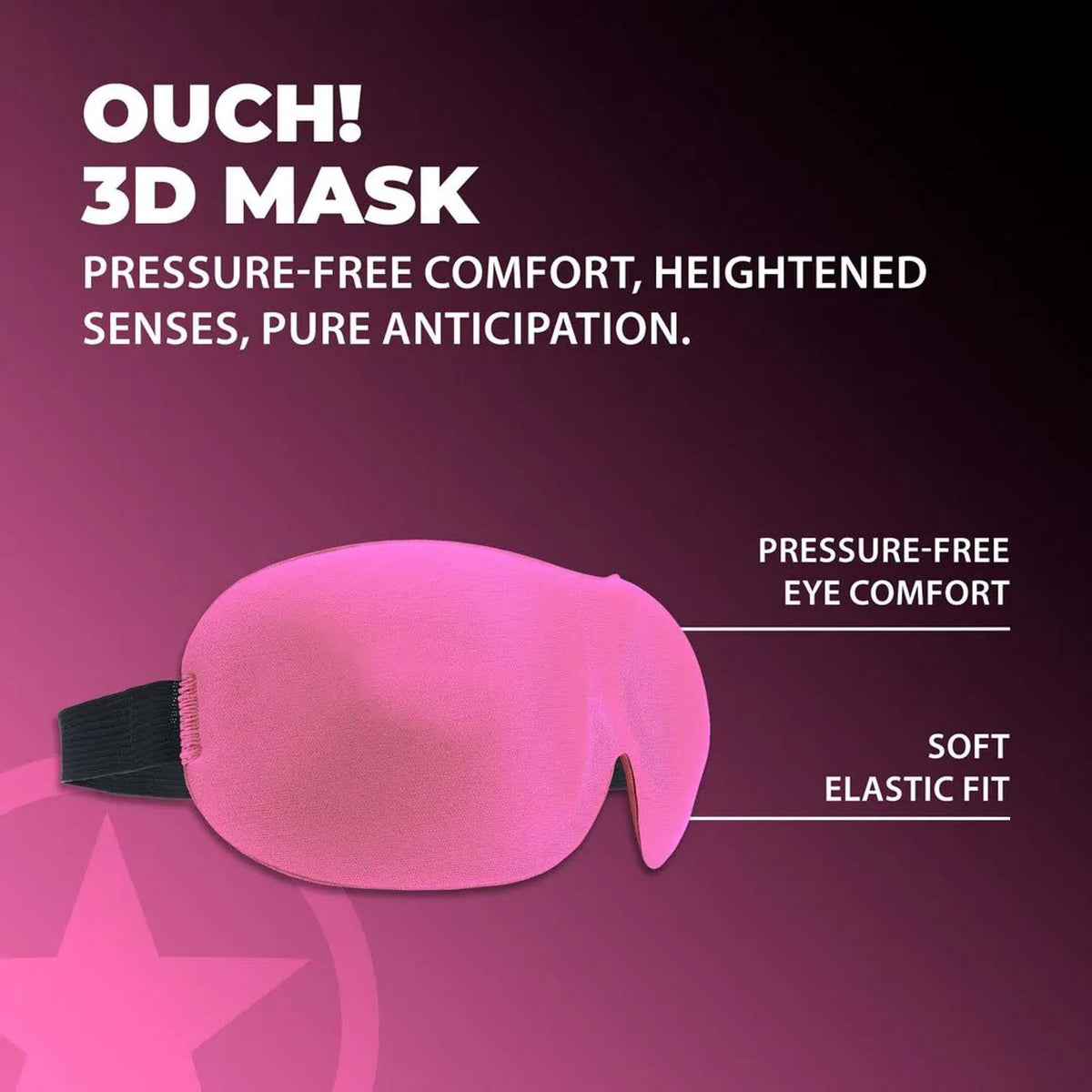 1-Opaska na oczy 3D Ouch poliestrowa różowa-1