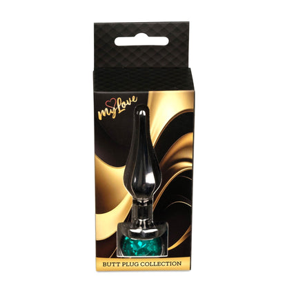 5-Korek analny stalowy MyLove Toys zielony 9.5 cm-5