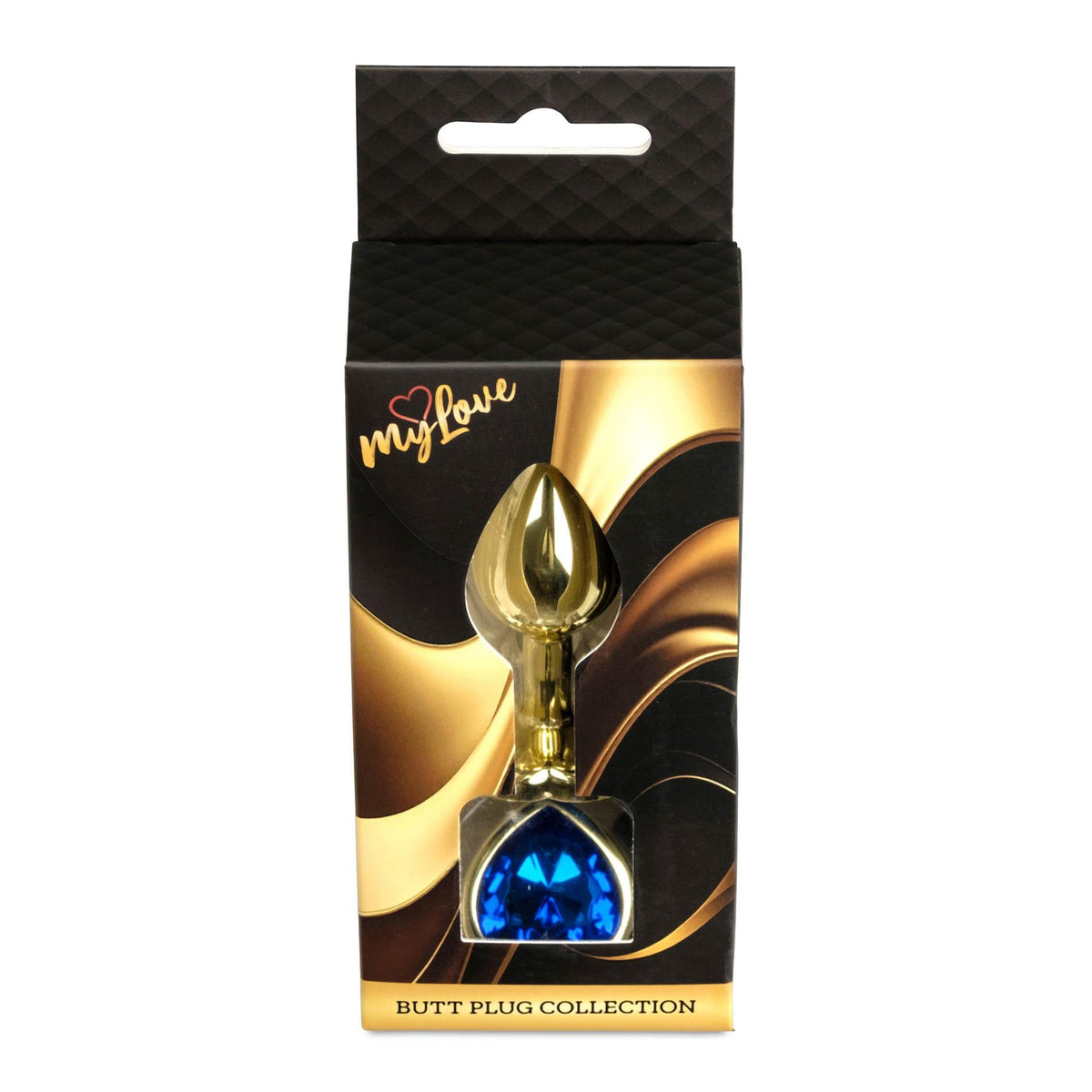 7-Biżuteria analna MyLove Toys Gold Heart granatowa 7 cm-7