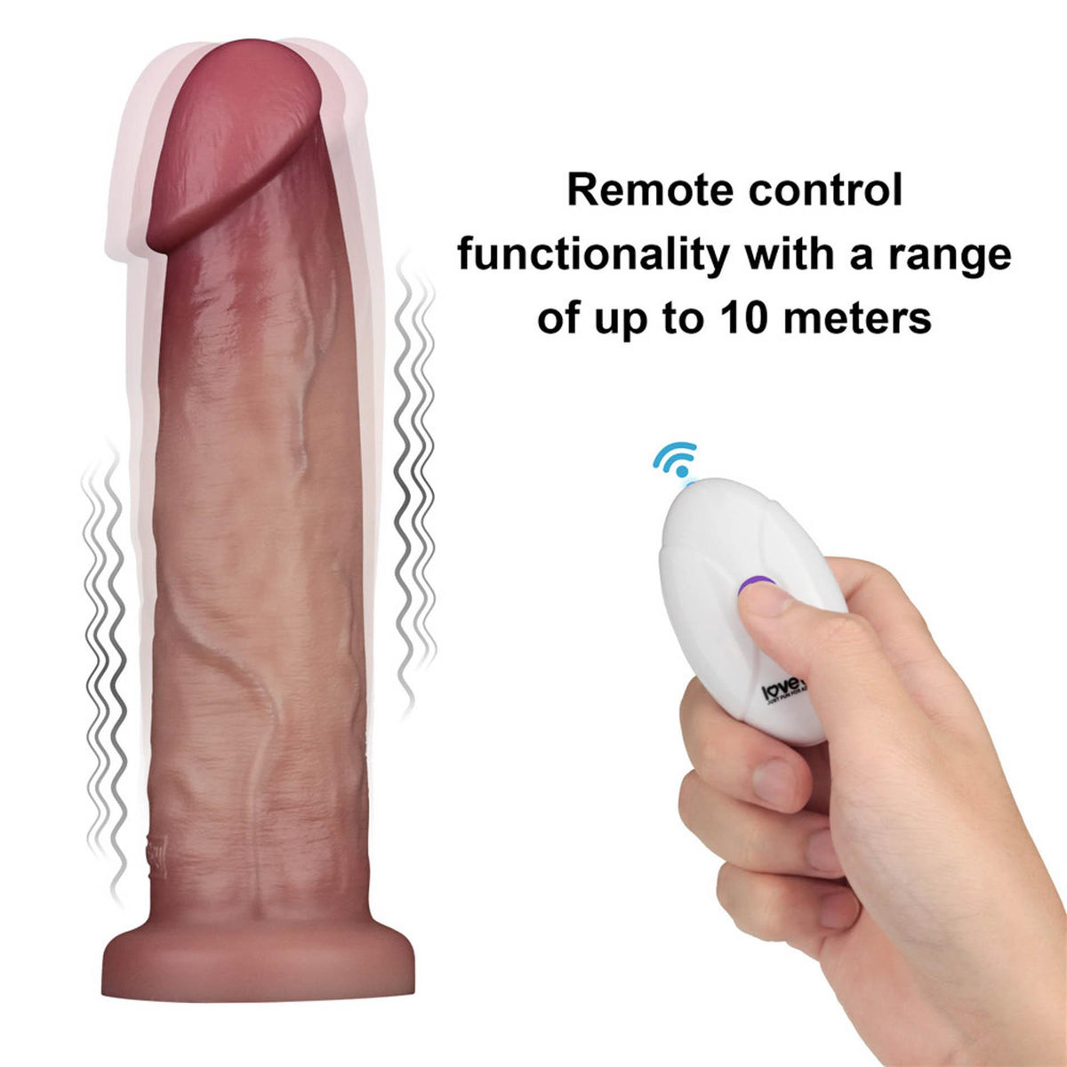 5-9" Vibrating Sliding Skin Pro II Dual Layer Silicone Dong-5