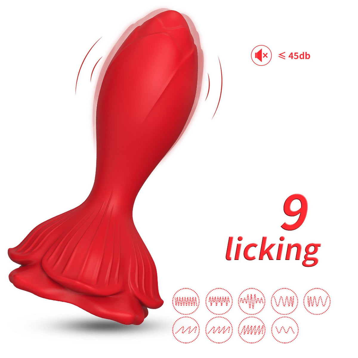 5-Plug analny wibrujący Rosenberg czerwony 9 funkcji USB 10 cm-5