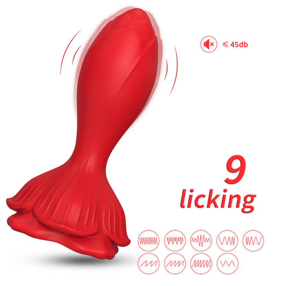 5-Plug analny wibrujący Rosenberg czerwony 9 funkcji USB 10 cm-5
