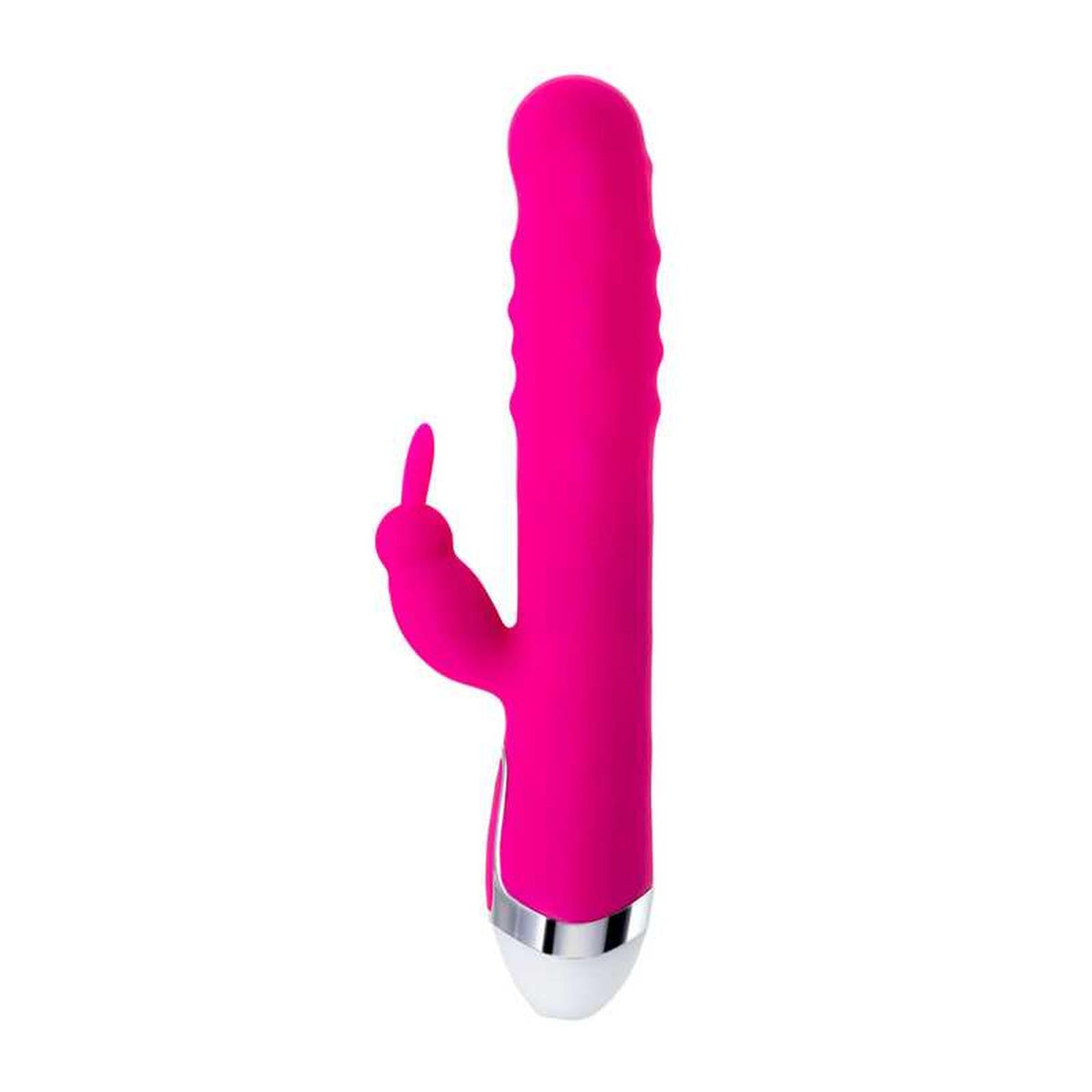 3-Wibrator króliczek z ruchomymi kulkami JOS BALLE silikonowy różowy 23 cm-3