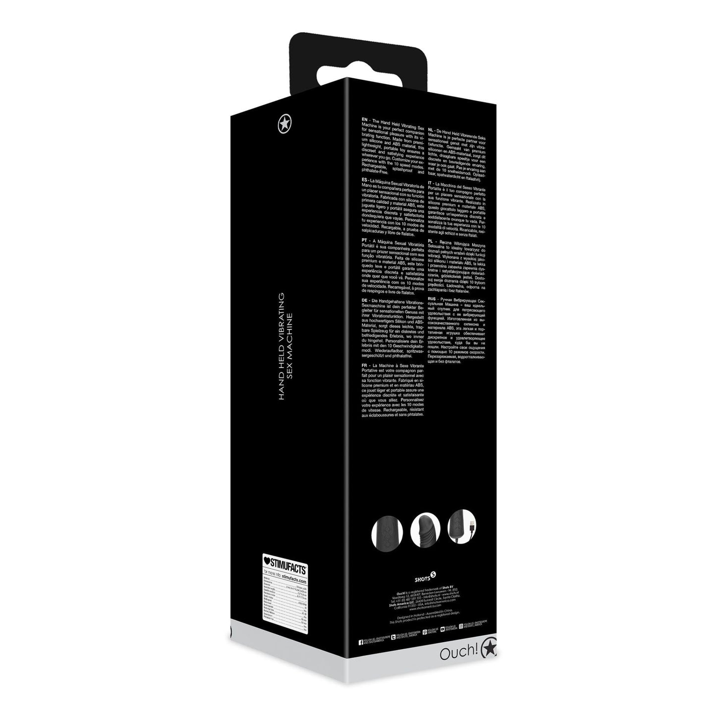 1-Hand Held Vibrating Sex Machine - Black-1
