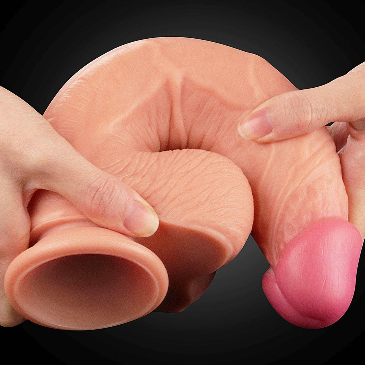 5-10"" Dual Layer Platinum Silicone Cock-5