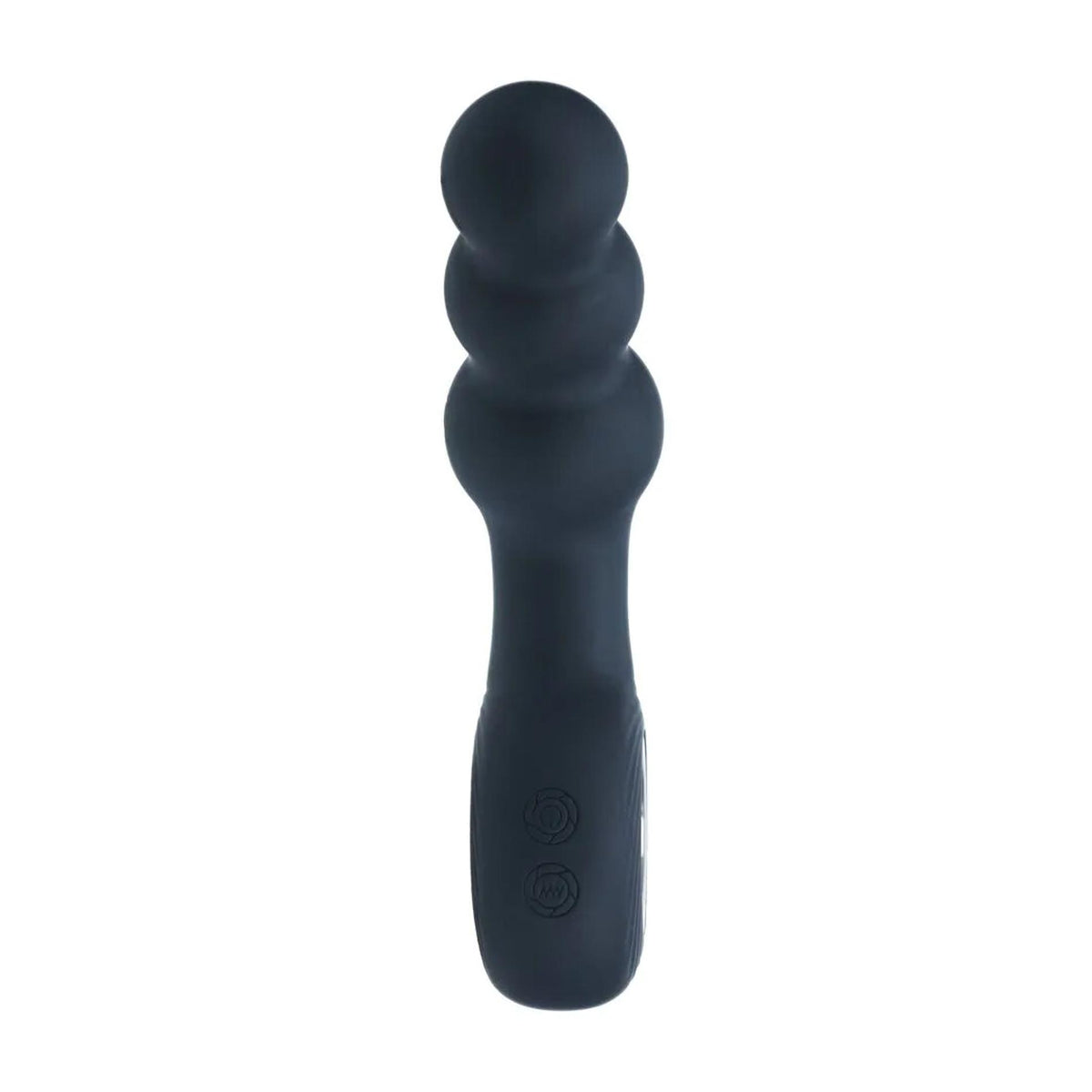 3-Masażer prostaty wibrujący koralikowy z pętlą silikonowy Levelz czarny 15cm-3