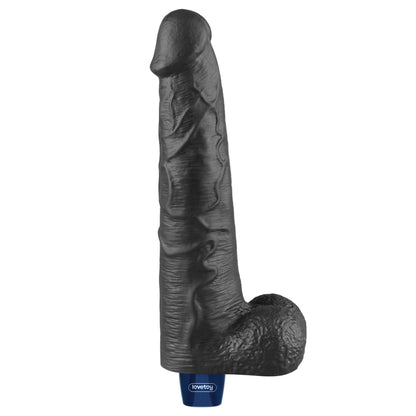 1-Dildo wibrujące realistyczne Lovetoy TPE czarne 27cm ładowane-1