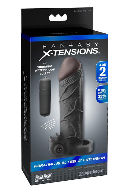 3-Przedłużka wibrująca Fantasy X-tensions Real Feel 2 cale czarna-3