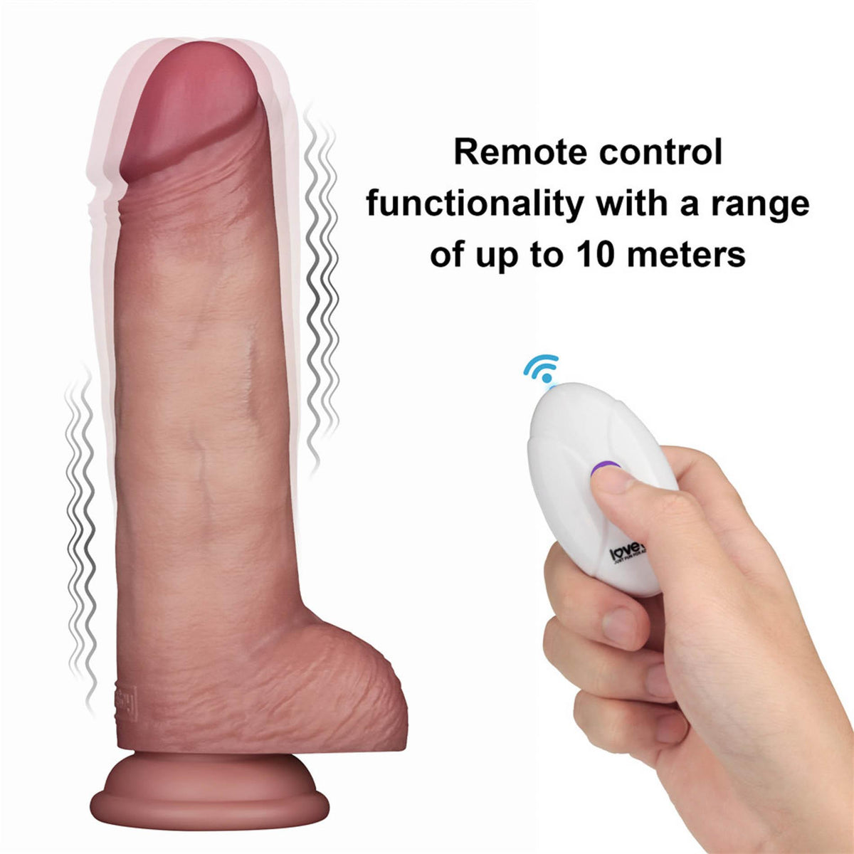 1-8.5" Vibrating Sliding Skin Pro II Dual Layer Silicone Dong-1