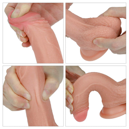 6-7'' Dual layered Platinum Silicone Cock-6