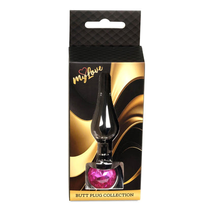 7-Biżuteria analna stalowa z różowym diamentem MyLove Toys 9,5 cm-7