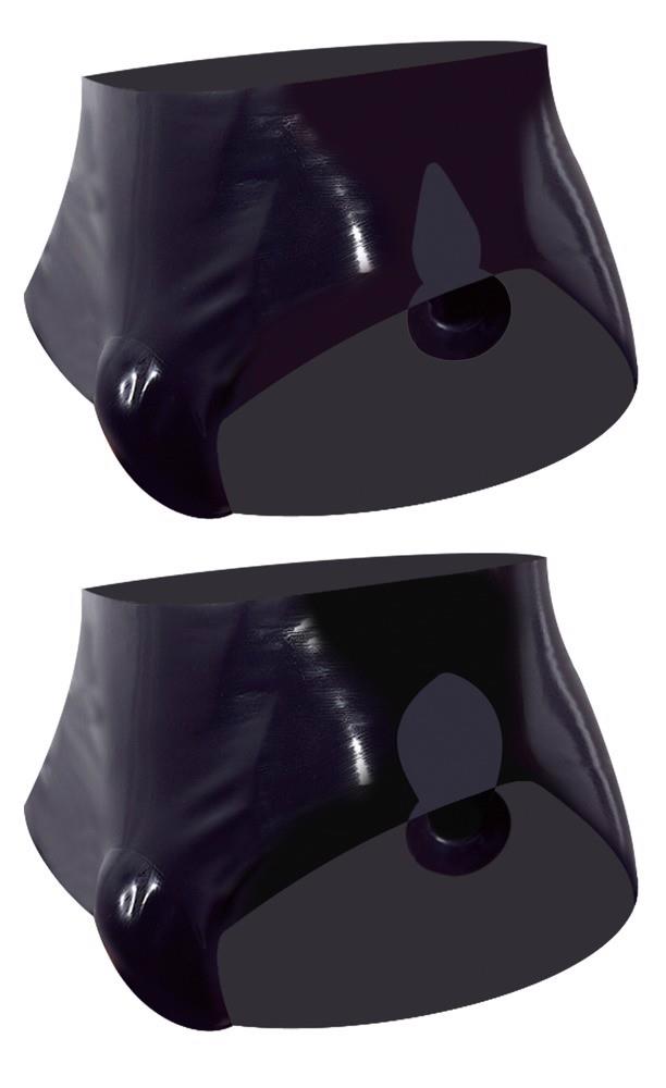 6-Men's Latex Briefs with Plug M-6