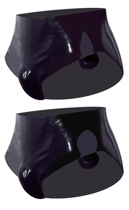 6-Men's Latex Briefs with Plug M-6