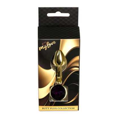 3-Biżuteria analna ze stali MyLove Toys fioletowa diament 7 cm-3