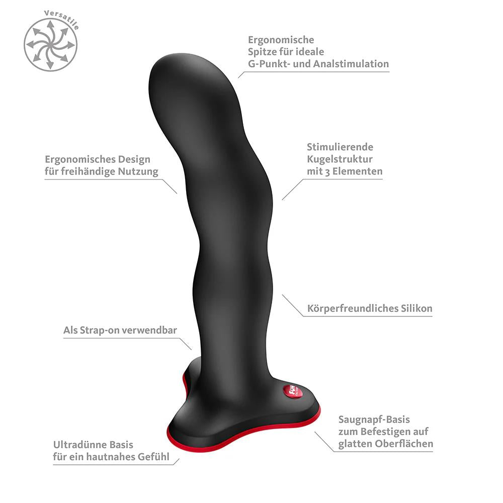 2-Dildo realistyczne Fun Factory Bouncer z kulkami czarne 18,5 cm-2