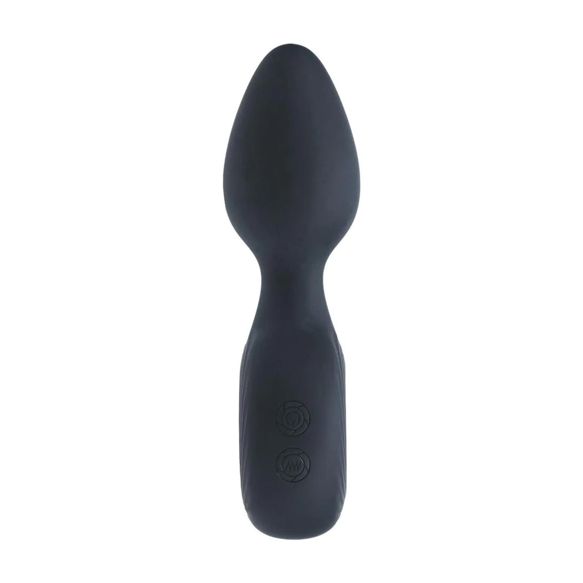 4-Vibrating Silicone Anal Plug with Loop - Black-4