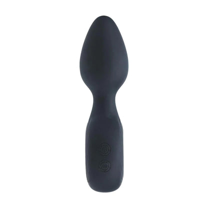 4-Vibrating Silicone Anal Plug with Loop - Black-4