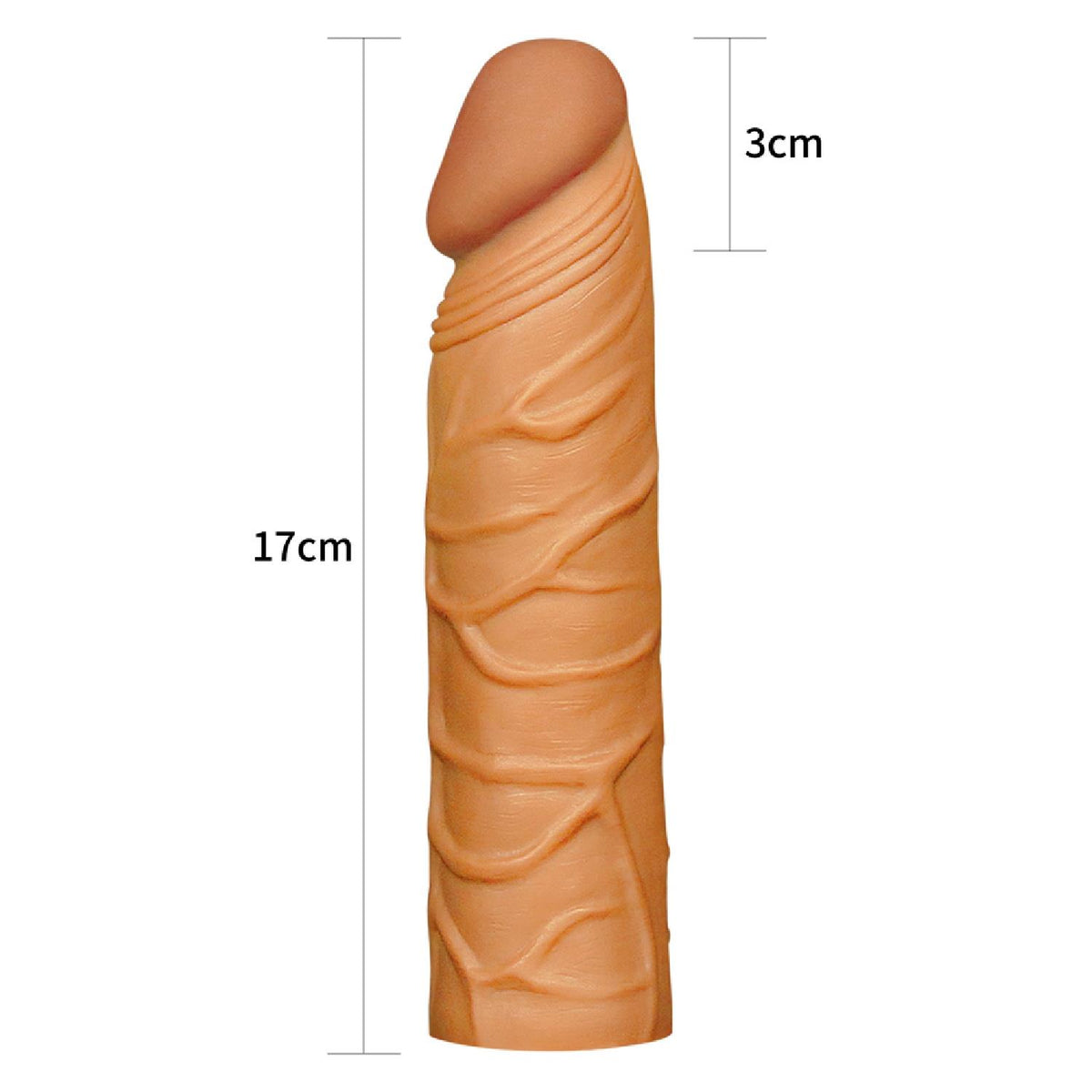 4-Add 1"" Pleasure X Tender Penis Sleeve Brown-4