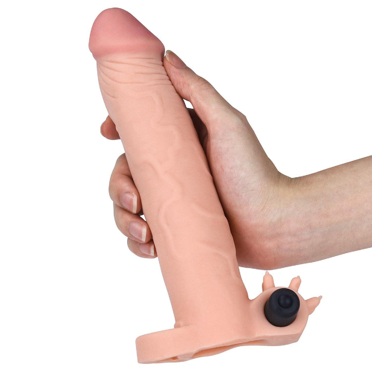 4-Add 3"" Pleasure X Tender Vibrating Penis Sleeve-4