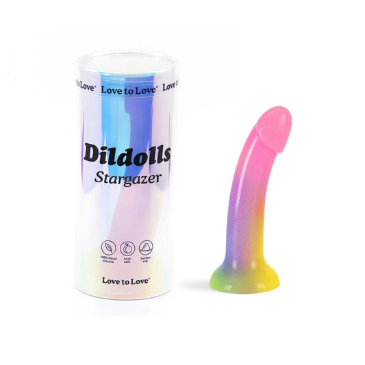 1-Dildo silikonowe zakrzywione Stargazer Love to Love 15 cm wielokolorowe-1