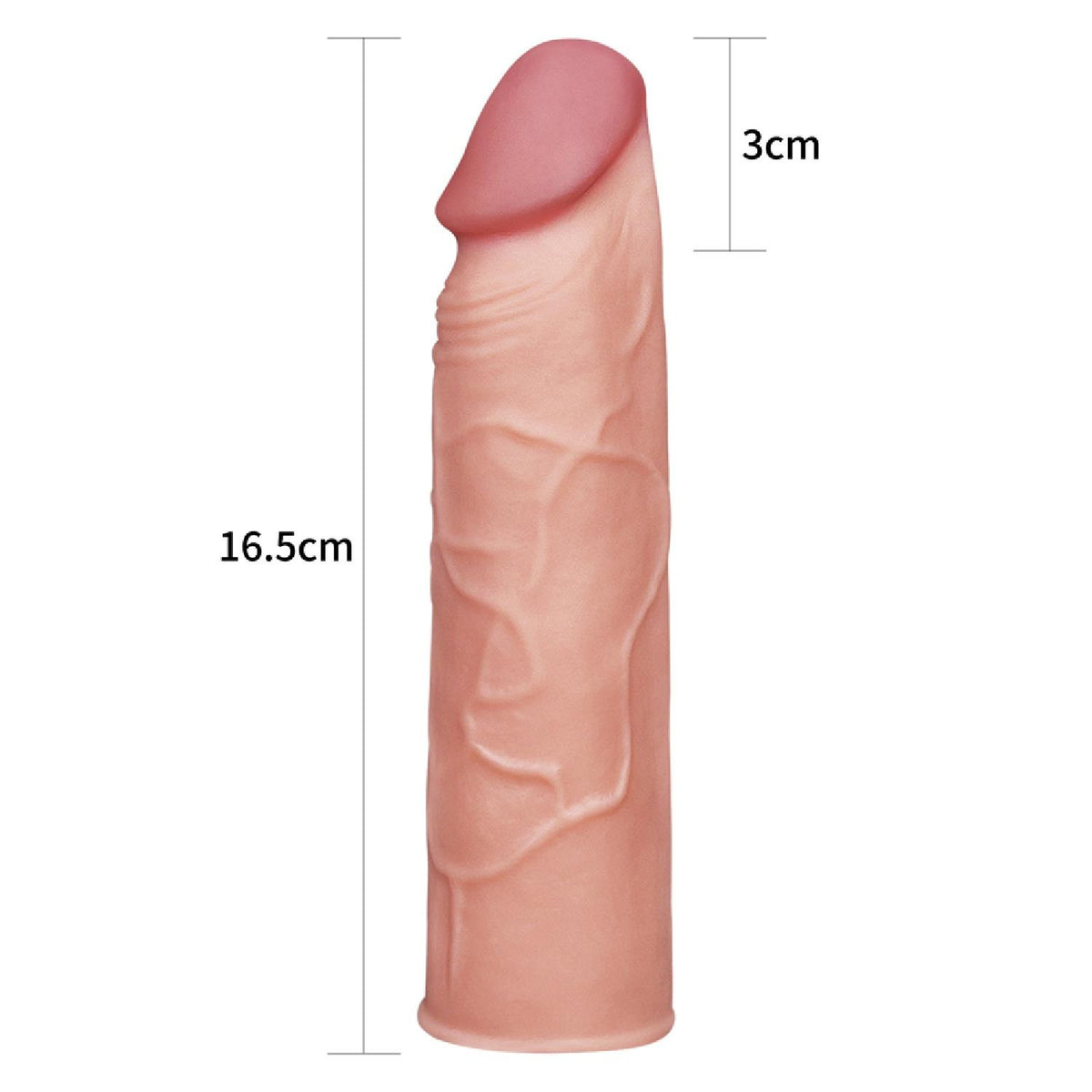 3-Add 1"" Pleasure X Tender Penis Sleeve Flesh-3