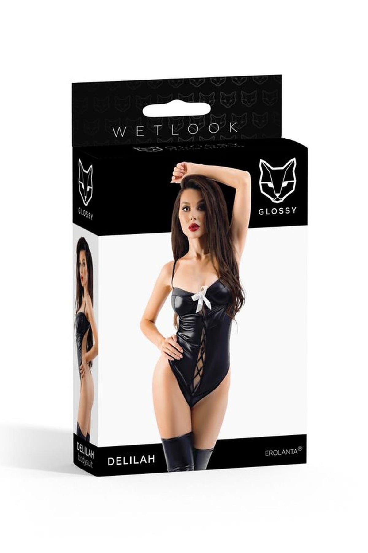 1-Body wetlook Glossy Delilah czarne L-1