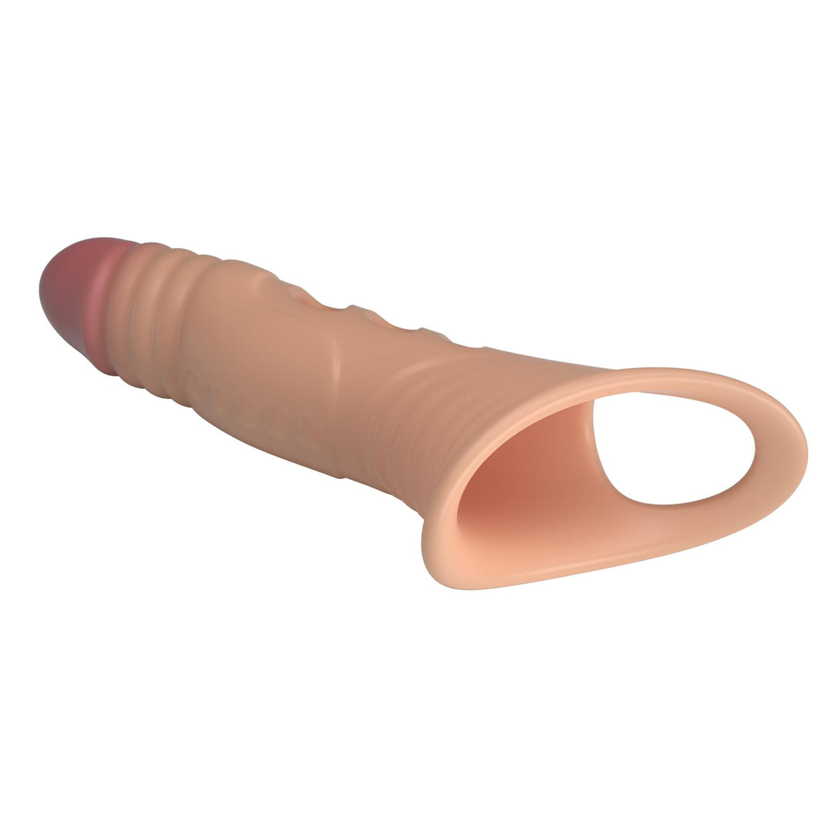 3-Realistyczna wibrująca nakładka na penisa Pretty Love 22 cm-3