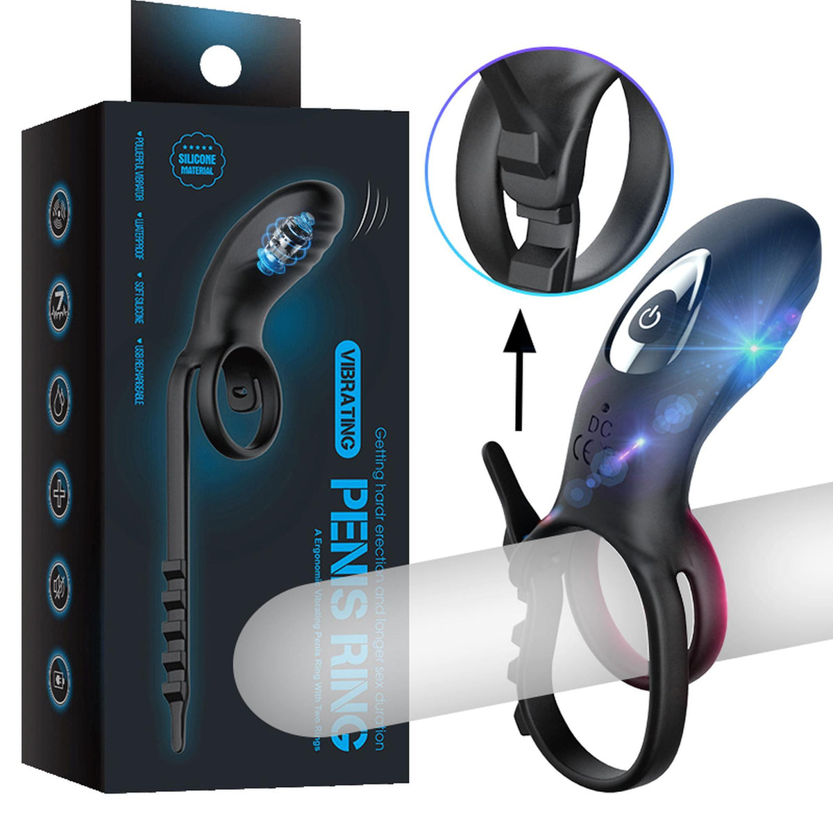 2-Regulowany podwójny pierścień wibrujący z pilotem B Series Cute USB-2