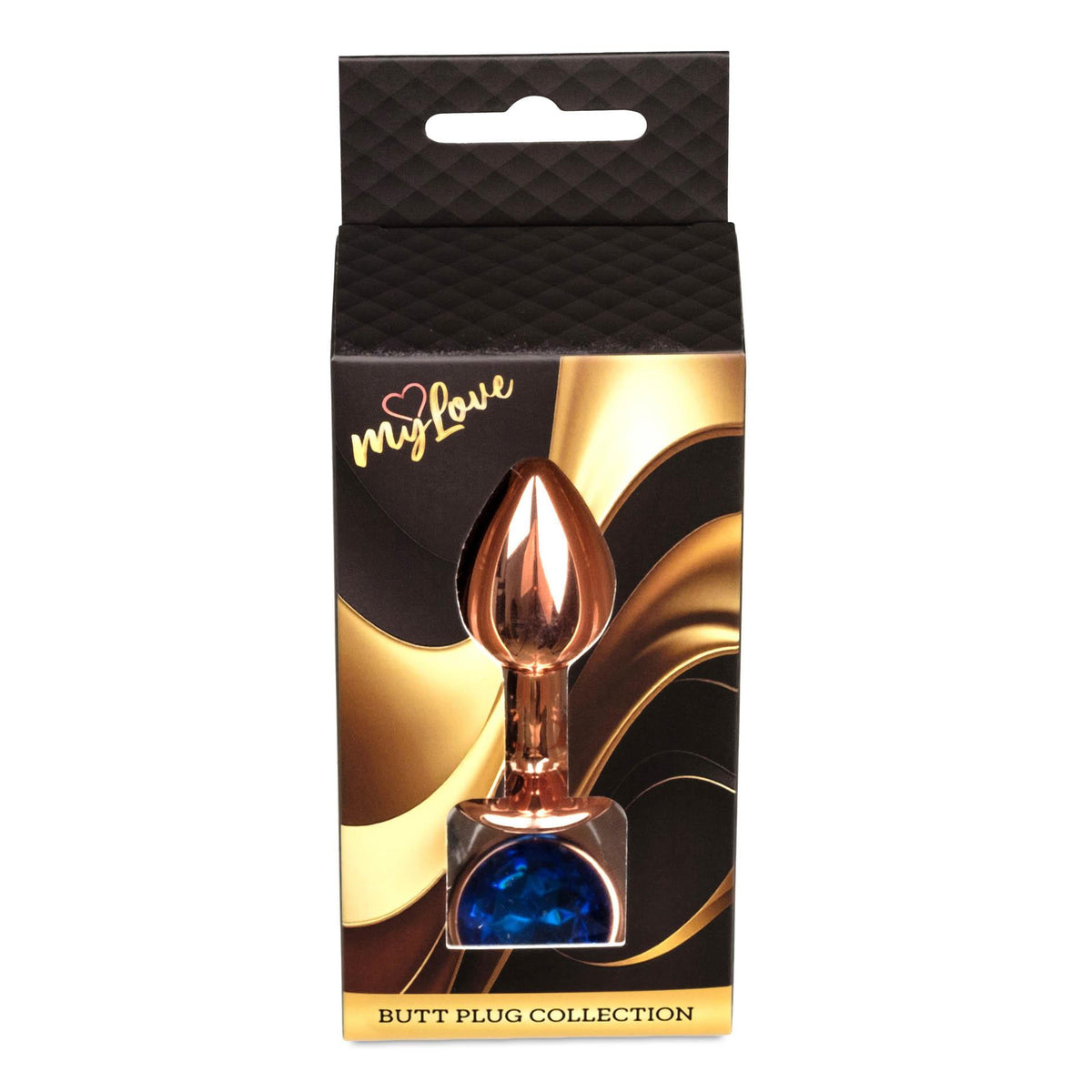 5-Stalowy korek analny z diamentem MyLove Toys granatowy 7 cm-5