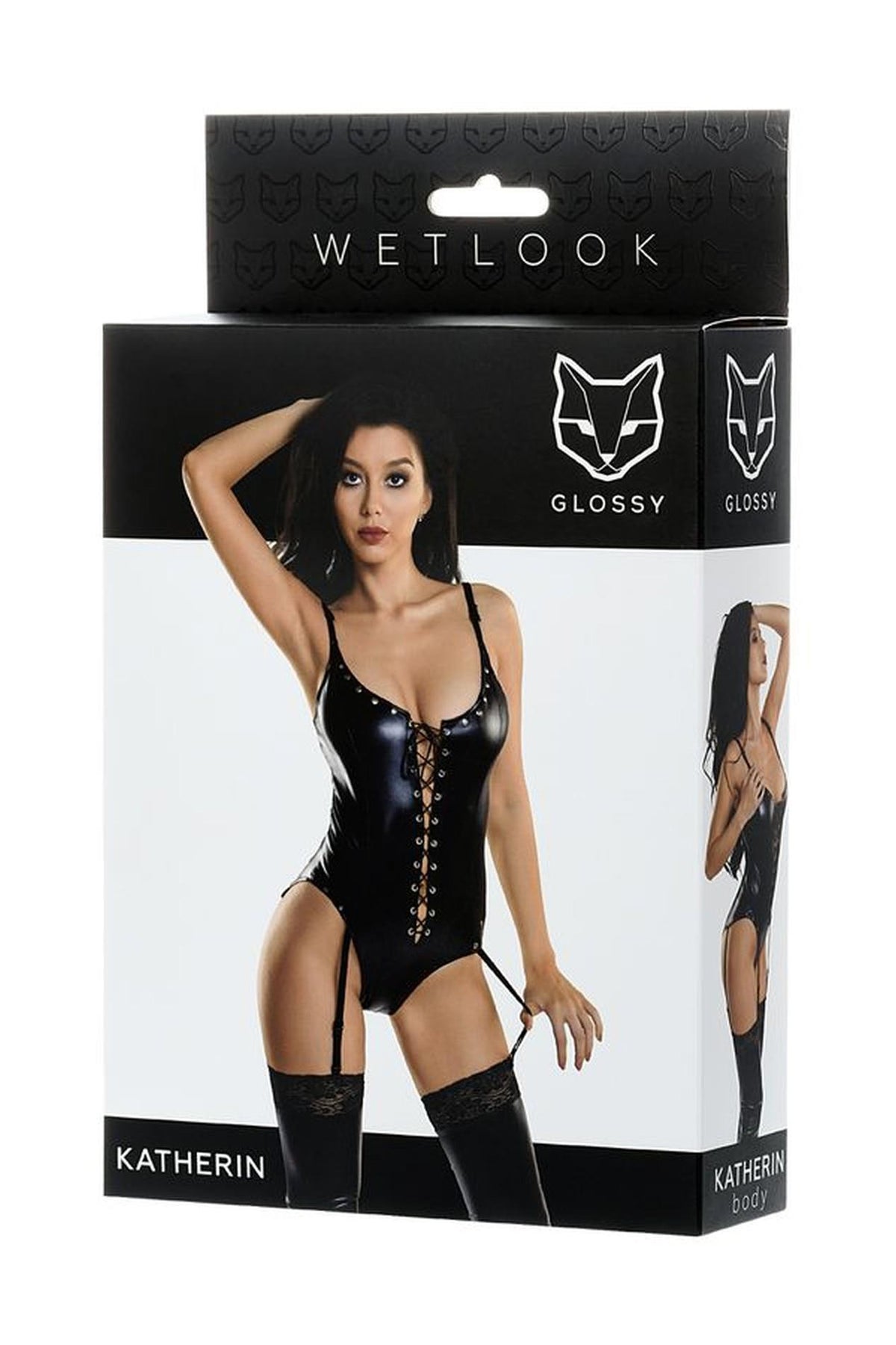 5-Body klasyczne Glossy Katherin czarne S-5