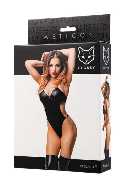 4-Body Glossy Reina wetlook czarny S-4