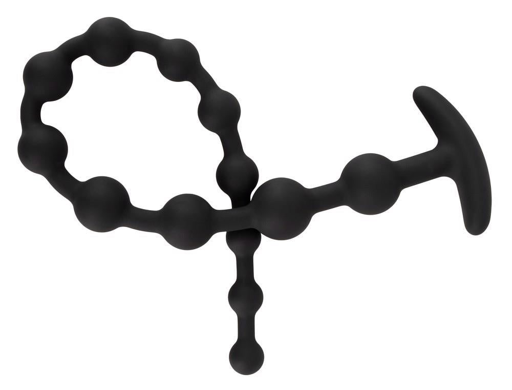 3-Black Velvets Anal Beads Silic-3