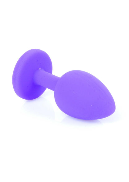2-Biżuteria analna silikonowa MyLove Toys fioletowa z diamencikiem mała 7 cm-2