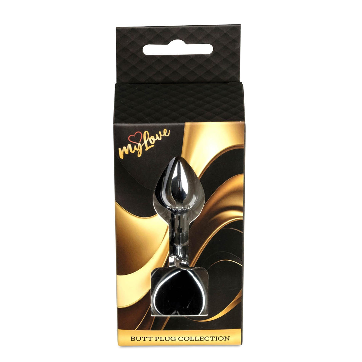 8-Biżuteria analna srebrna serce MyLove Toys czarna 7 cm-8