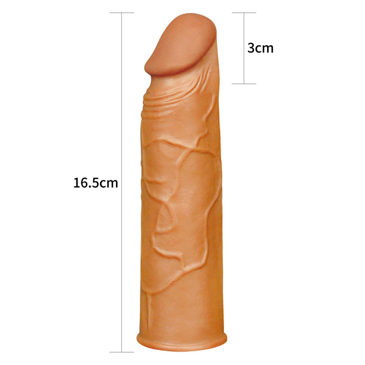 2-Add 1"" Pleasure X Tender Penis Sleeve Brown-2