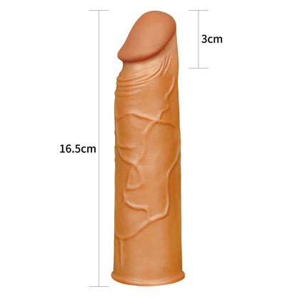 2-Add 1"" Pleasure X Tender Penis Sleeve Brown-2