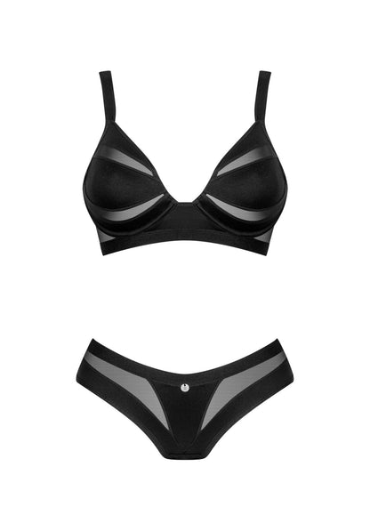 1-Dwuczęściowy komplet bielizny Chic Amoria Obsessive czarny M/L-1