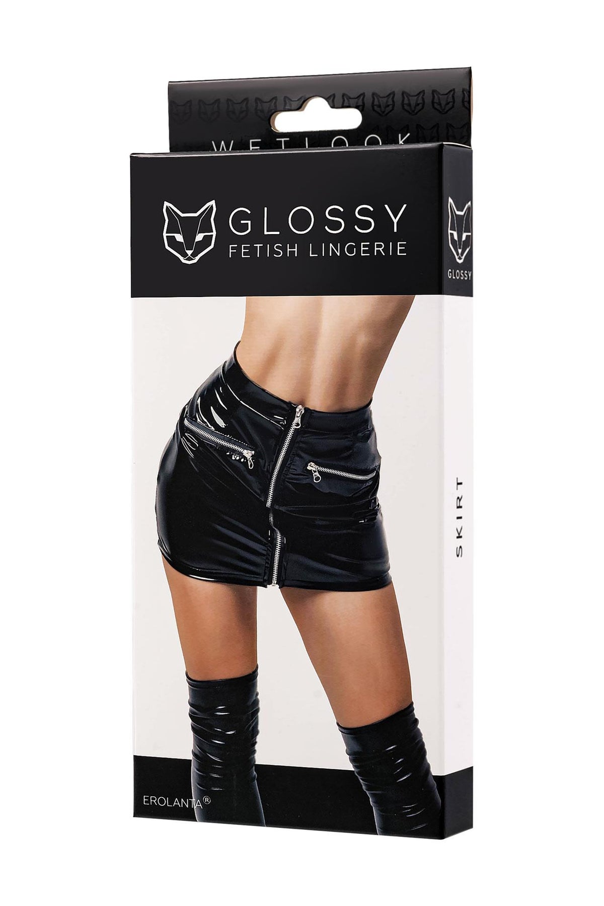 4-Spódnica wetlook Glossy Billie czarna XL-4