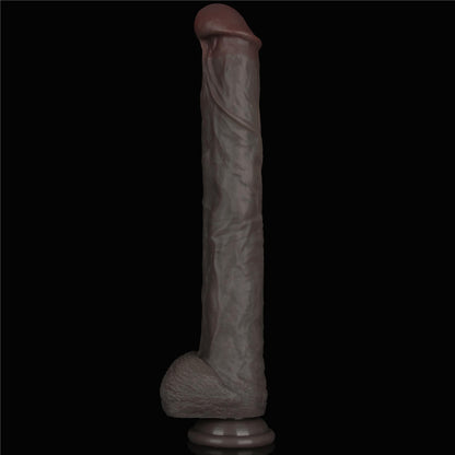 3-14.5'' Dual Layered Bendable Silicone Cock XXL(Black)-3