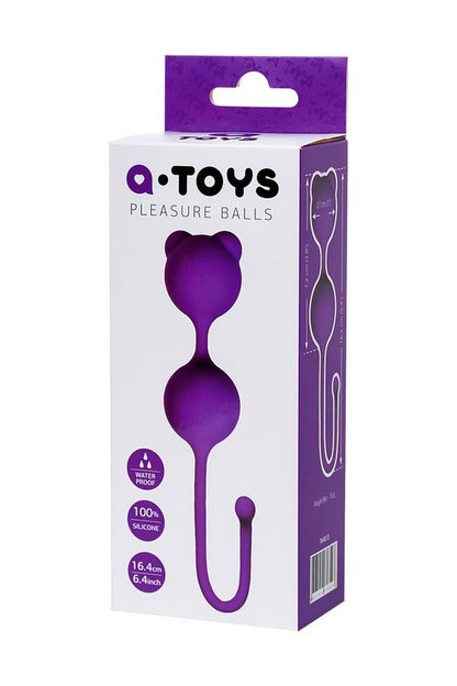 5-Kulki waginalne silikonowe A-Toys Meeko fioletowe-5