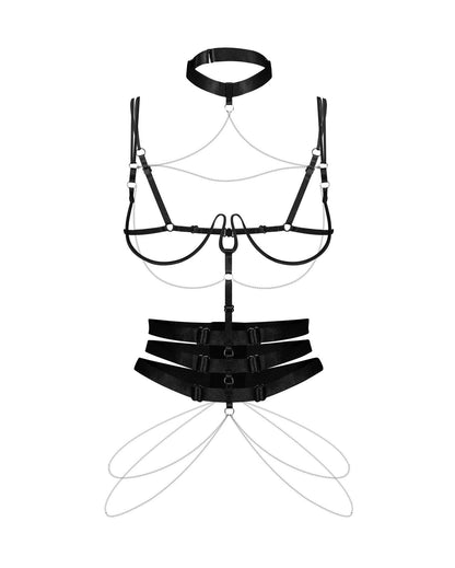 5-Uprząż Premisis Black Obsessive z fiszbinami S/M/L-5