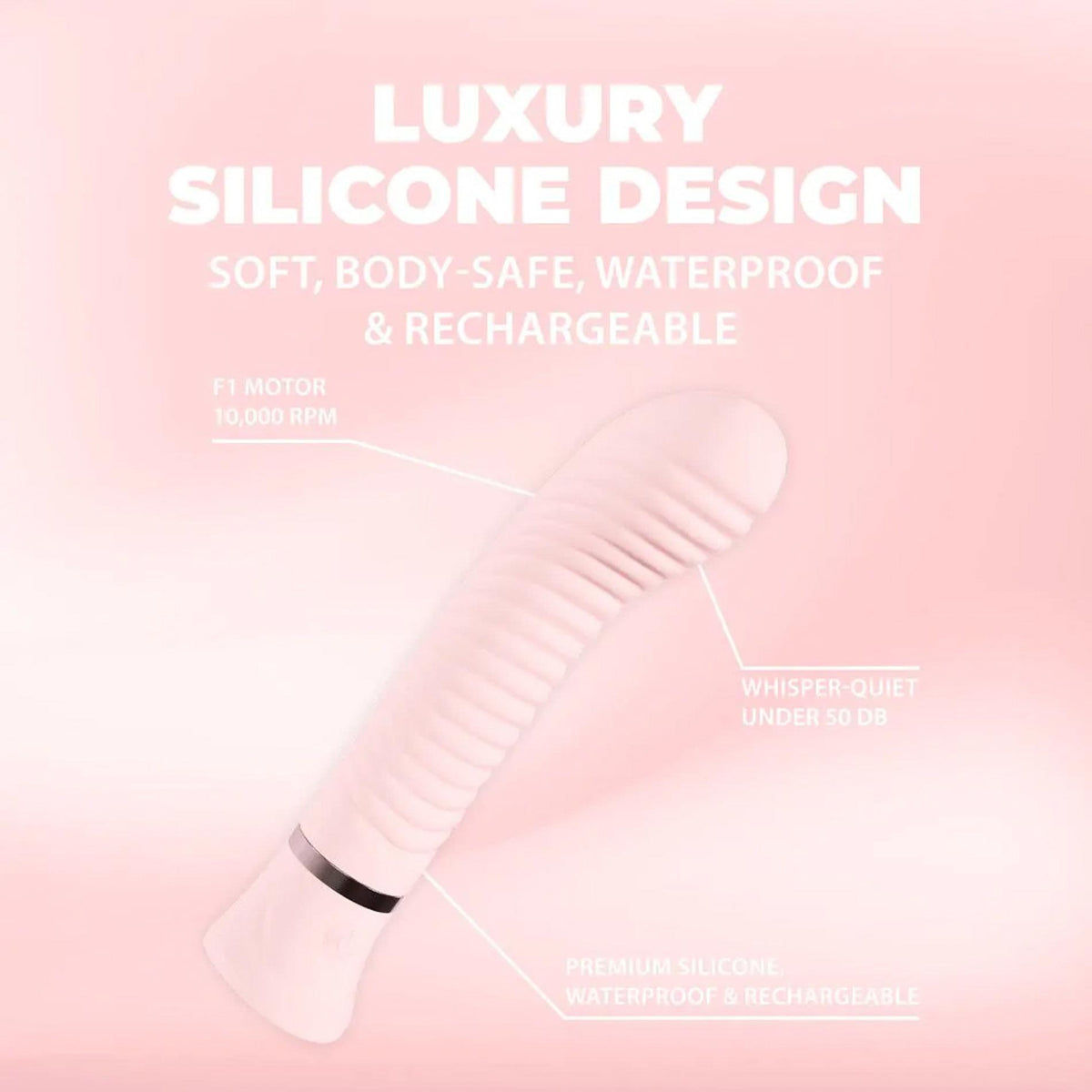 5-Wibrator punktu G żebrowany silikonowy Loveline Divine różowy 16 cm-5